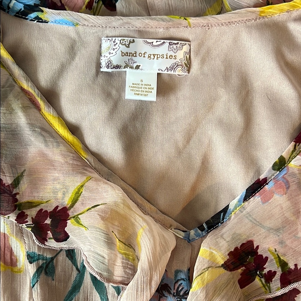 Band Of Gypsies Boho Ruffled Dress Size Small - Picture 3 of 7